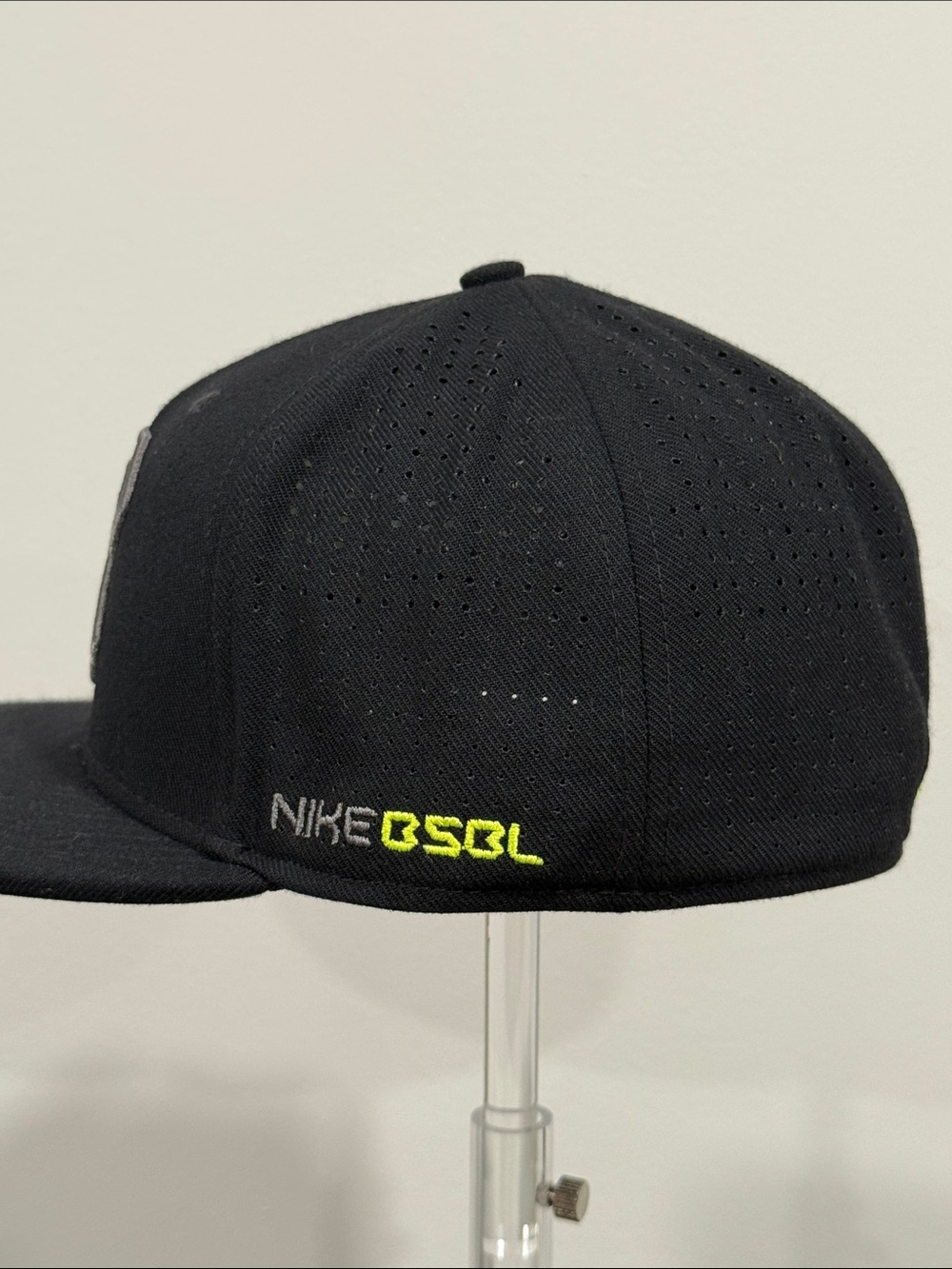Nike True Vapor Fitted Dri-Fit Black Embroidered Cap with Grey "BSBL" Logo M/L - Picture 6 of 12
